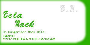 bela mack business card